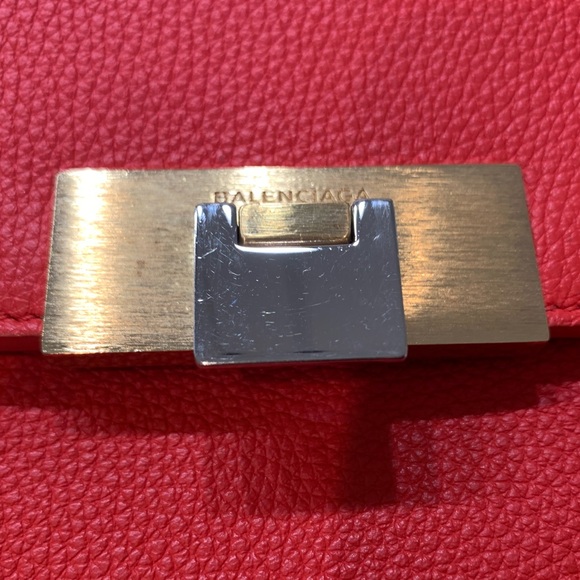 Balenciaga Grained Calfskin Mini Le Dix Red Satchel - Picture 10 of 16